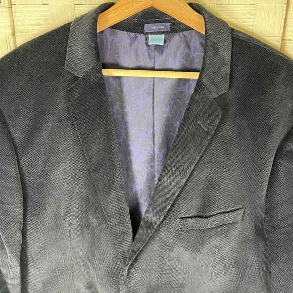 MADE Cam Newton Cotton Velvet Blazer Jacket Men's‎ Navy Two Button Size 48 Reg